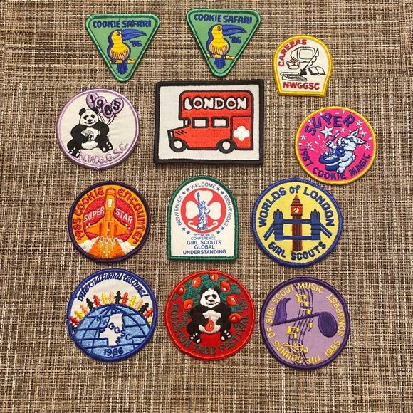 Vintage Girl Scouts of America Merit Badges Patches Lot of 12 from 1985-1987 - Picture 1 of 12
